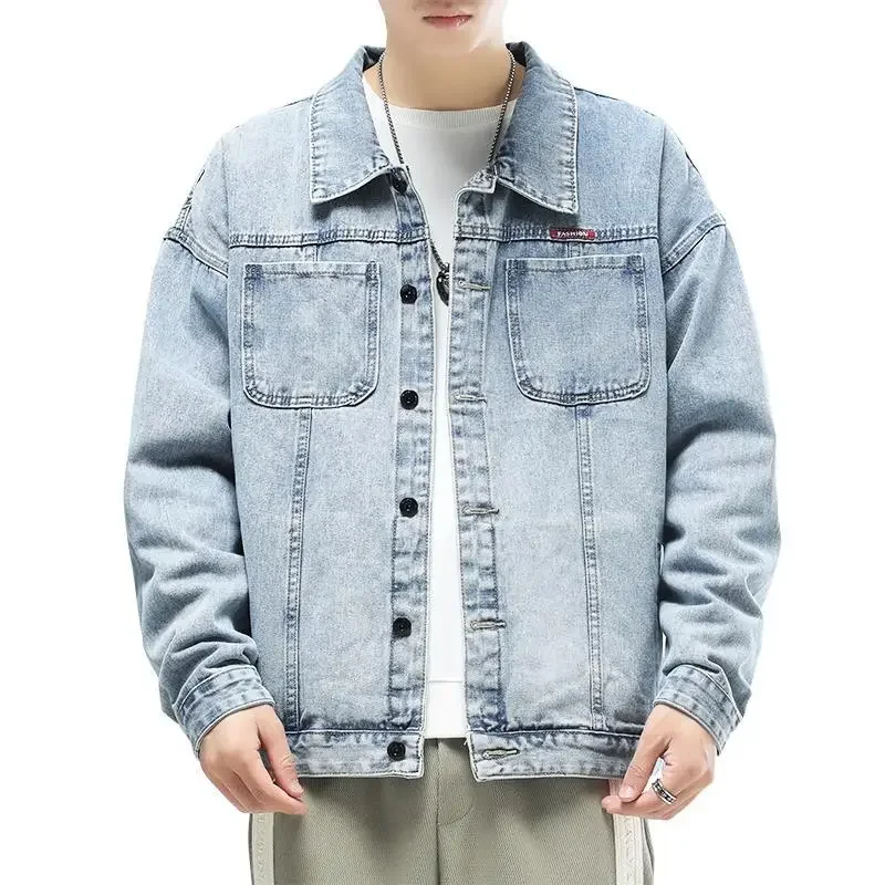 Джинсовая куртка модный корейский стиль мужской весенне-осенний повседневный