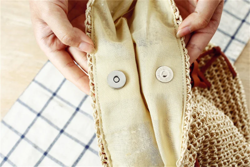 2023 New Women Handmade Straw Shoulder Bags Beach Bucket Bags Summer String Bags 2 Colors Drop Shipping