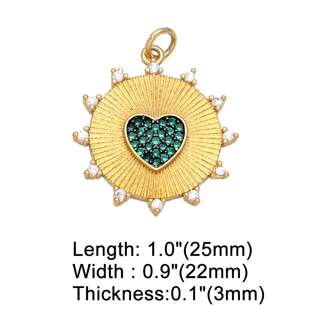 OCESRIO Подвески с большим сердцем для ожерелья позолоченные медные циркониевые