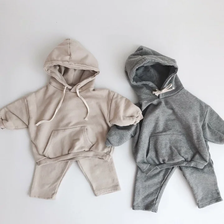 Baby Spring Suit Western Style Sweater Hooded Children's Suit Sports Knitting Loose Boys' And Girls' Suit