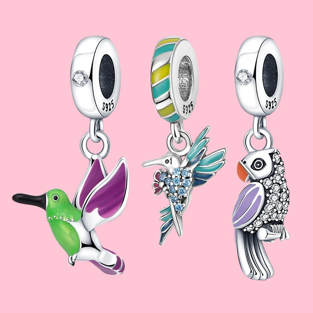 Collier pendentif série Bird pour femme, bracelet en argent 925, adapté au bricolage, personnalité exécutive, cadeau de fête d'anniversaire