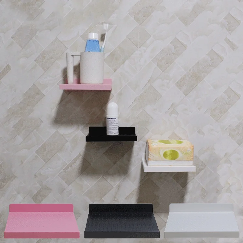 

Punch-Free Wall Shelf Shower Shelves Shampoo Rack Facial Cleanser Storage Holder Bathroom Accessories