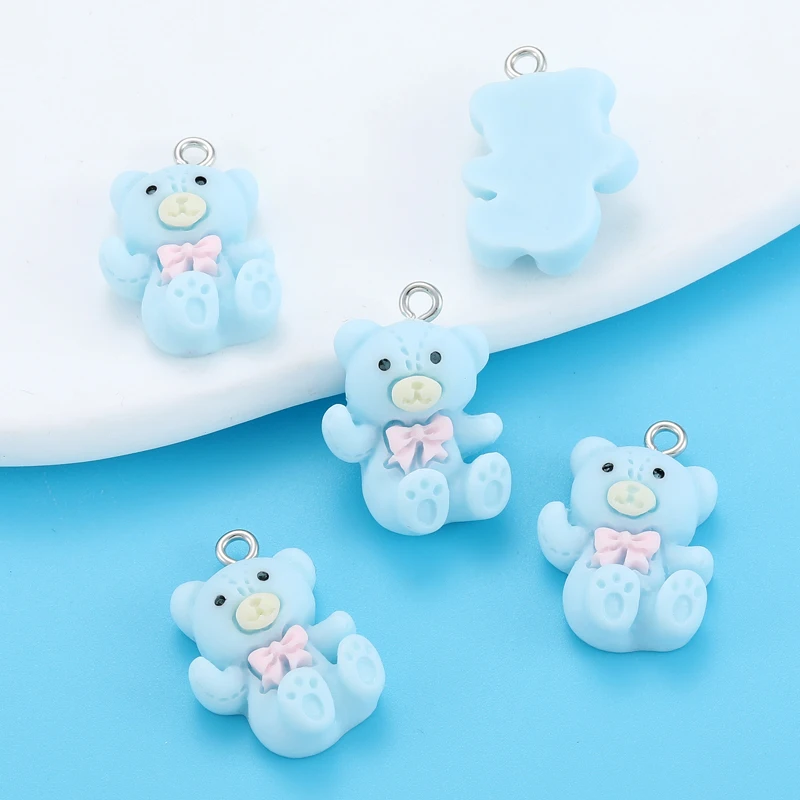 20 шт. 5 цветов подвески из смолы с медведем каваи мультяшные животные для серег