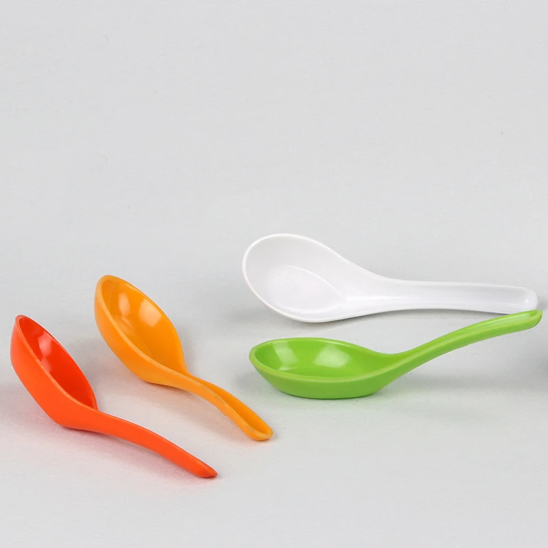 Новая маленькая пластиковая ложка, имитация фарфора, ложки с защитой от падения, пластиковые ложки для супа для детей, Быстрая Еда