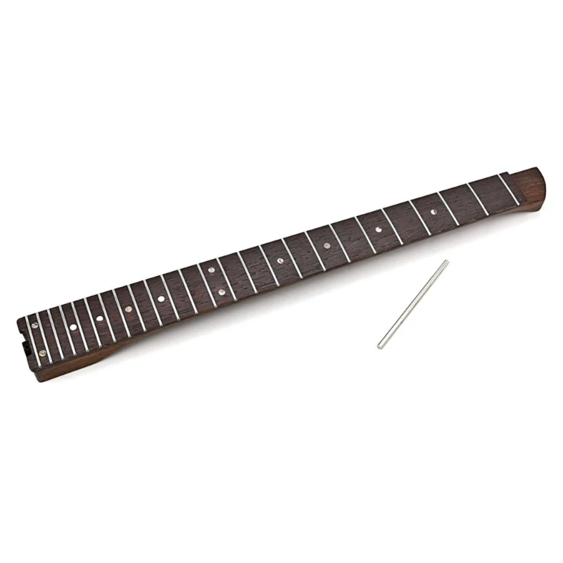 

Headless 25 Fret Maple Wood Smooth Natural Musical Dot Inlay Bridge Neck Replacement Part Electric Guitar Fretboard Neck