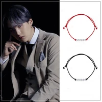 kpop new proof yet to come transfer bead bracelet jimin suga with the same hand ornaments red black bead jewelry couple gift