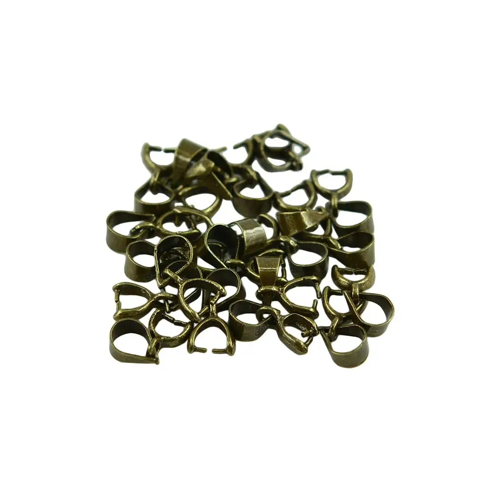 

20pcs/ Lot Pinch Bails Connector Clasps DIY Jewelry Making Retro Bronze