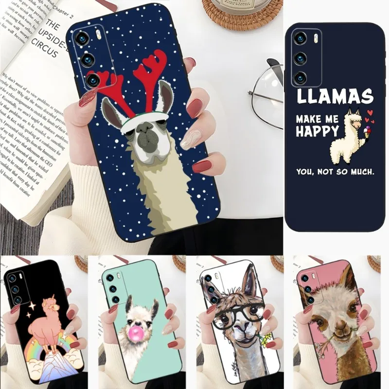 

Alpaca Animal Cute Phone Case For Honor 50 50Pro 30 20 10 I Pro S SE V40 V30Pro V20 V9 V8 X30 X20 X10 X10Max Funda Back Cover