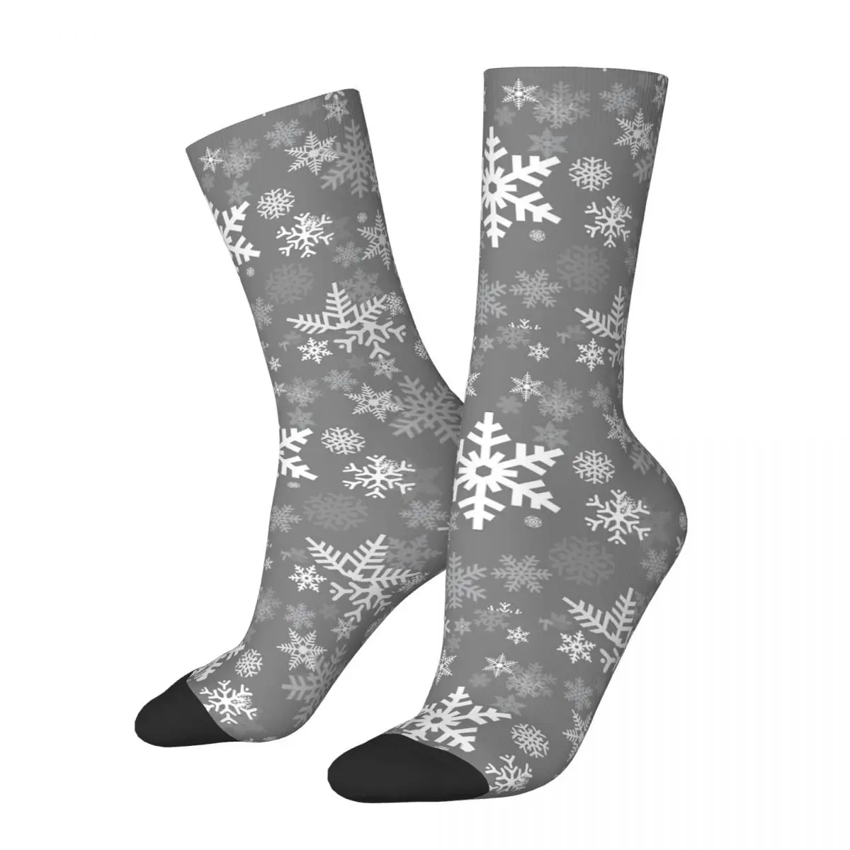 

Retro Snowflakes Pattern In Grey Crazy Men's compression Socks Unisex Christmas Harajuku Seamless Novelty Happy Sock Boys Gift