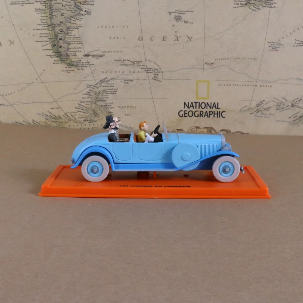 

Hot Sale Les Cigares Du Pharaon Adventure Tintin Drive Milou Professor Herge Comic Anime Car Figure Model Collect Gift