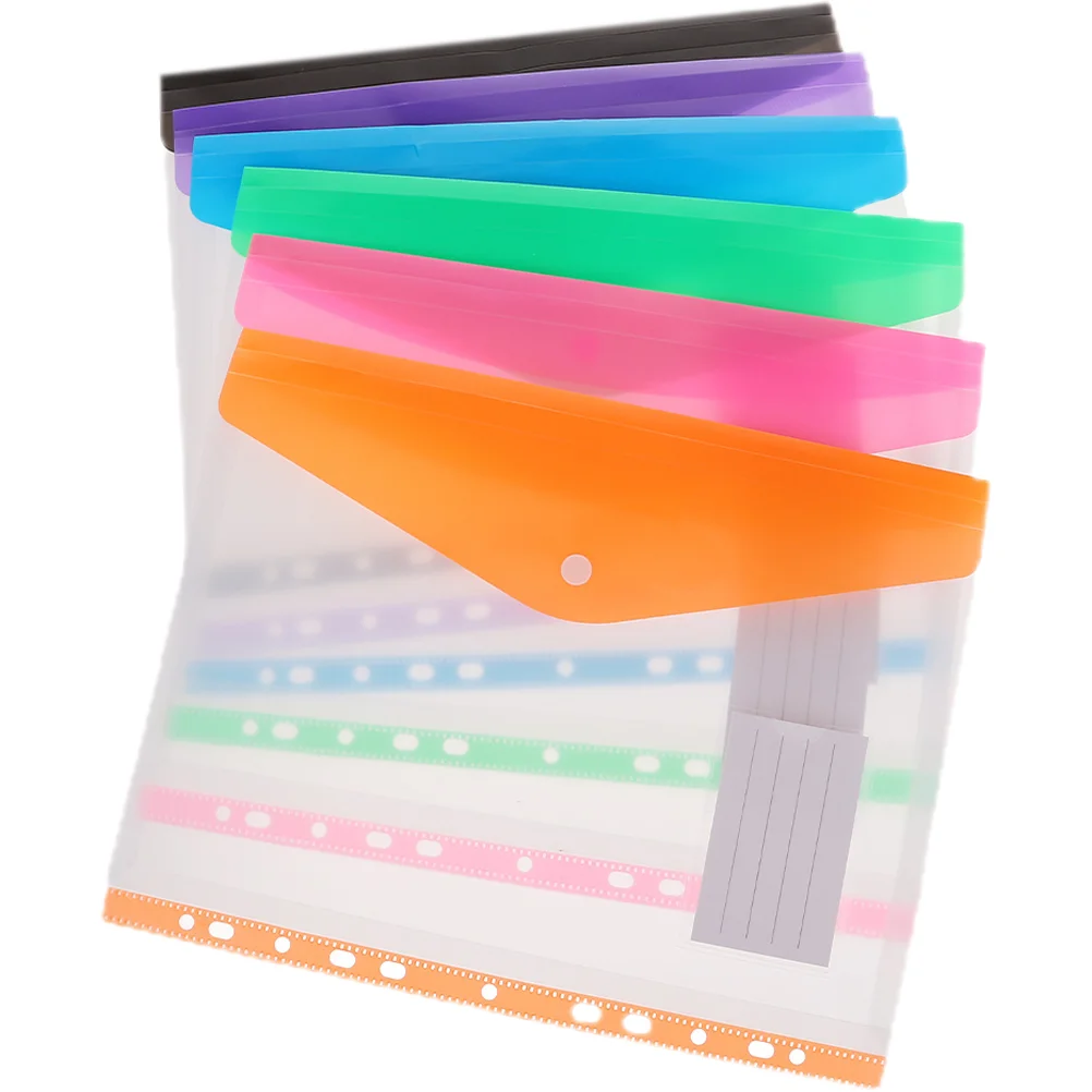 

6 Pcs Three-dimensional Office Storage Bag Organizer Pp File Snap Button Folders