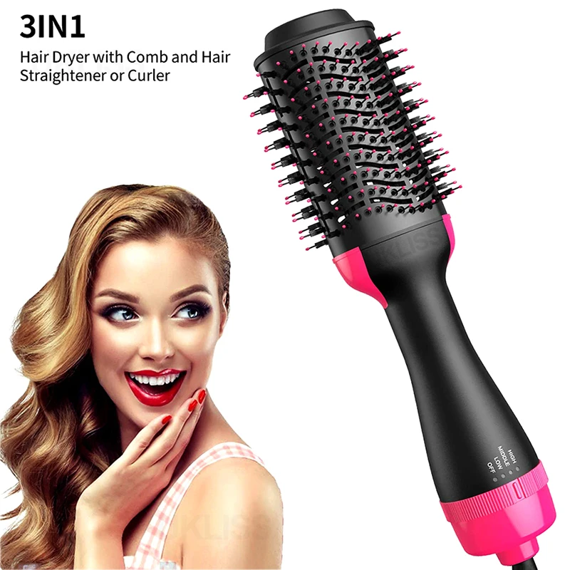 

Curling Comb 2-in-1 Professional Multi-Function Hair Dryer Enricher Simple Hair Brush Electric Hot Air Brush Rotary Hair Dryer