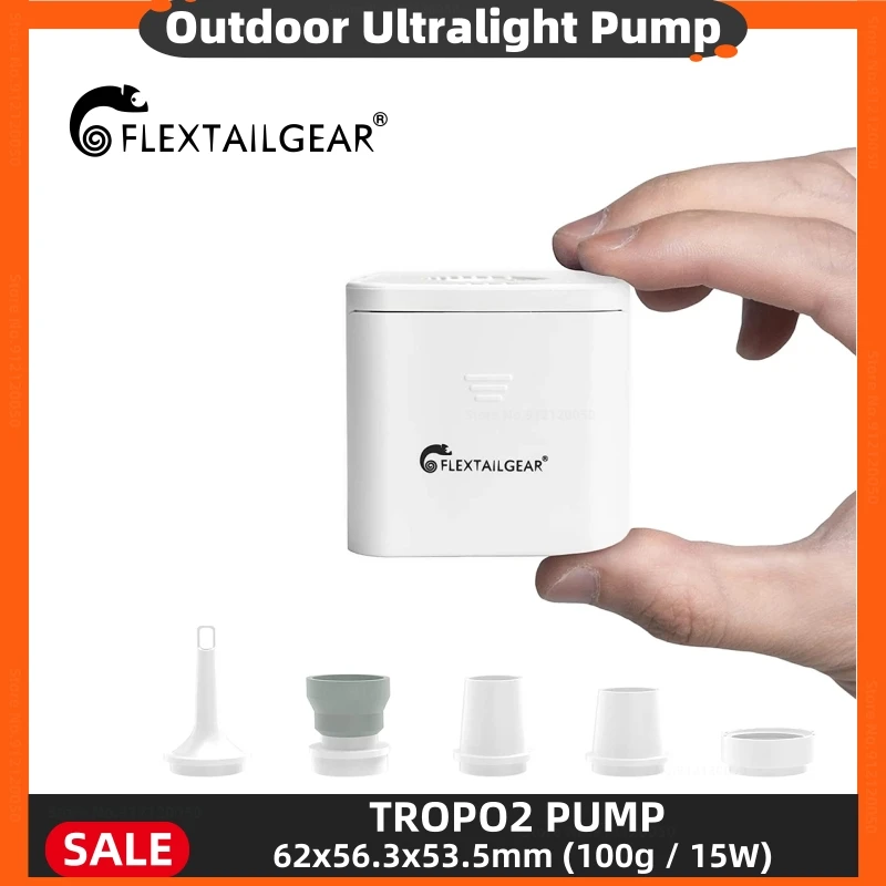

FLEXTAILGEAR TROPO2 Mini Air Pump Portable Compressor Inflator For Camping/Air Bed/Air Float/Pool Toys/Vacuum Bags/Air Mattress