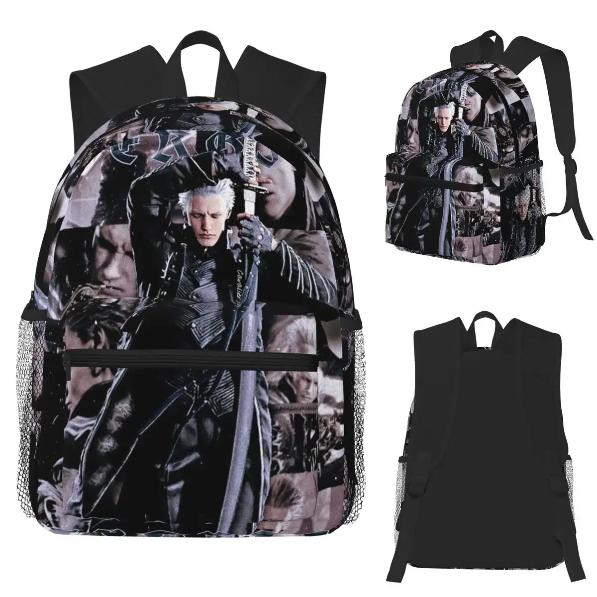 Фото Рюкзак Vergil From The Devil May Cry Seri для студентов, школьный рюкзак, походный рюкзак для путешествий, модная сумка для книг, сумка через плечо для мужчин и женщин №1