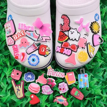 1pcs Bag Bear Watermelon Shoes Accessories Boys Girls Sandals Garden Shoe Buckle Decorations Fit Croc Jibz Charm Party Gift 1