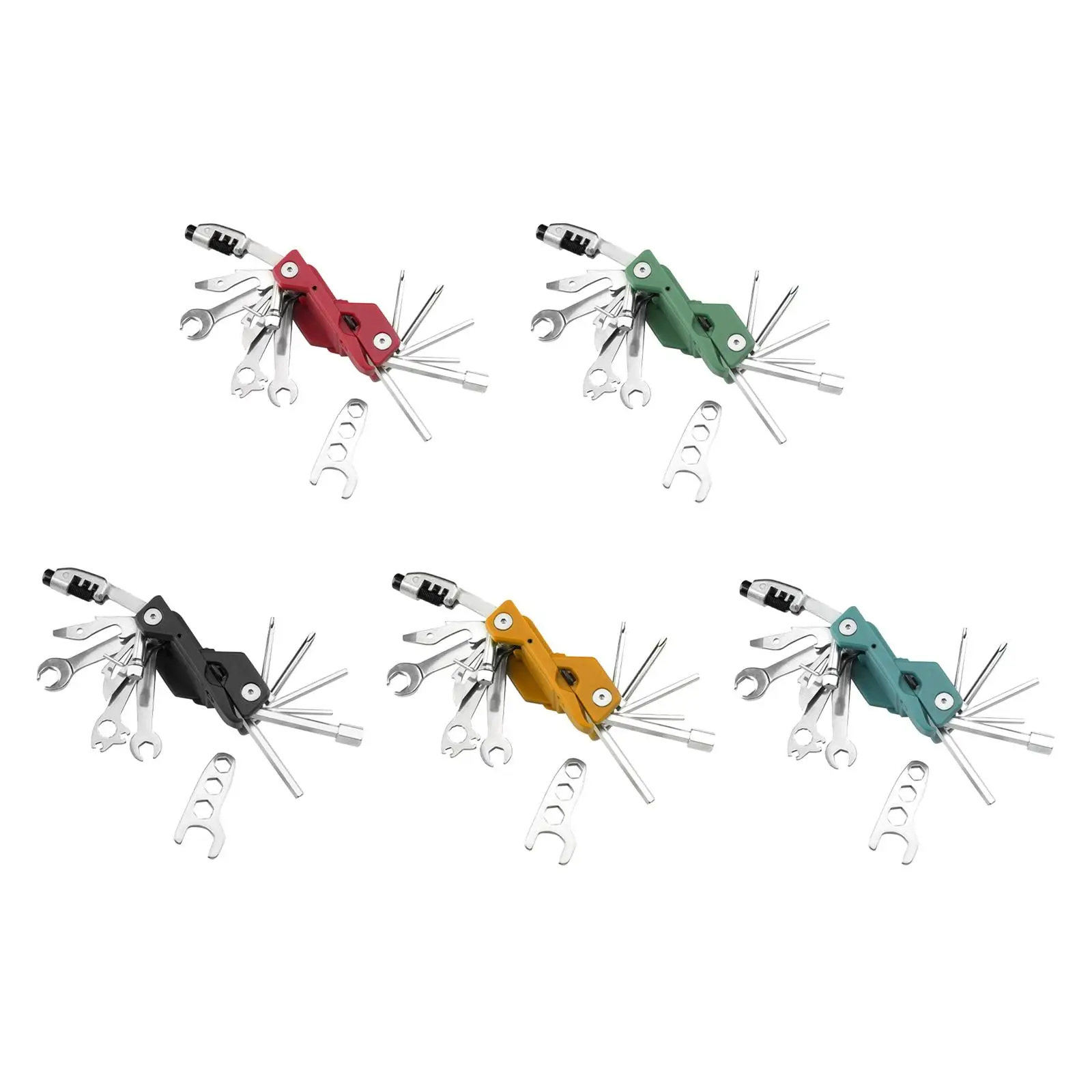 

Bike Repair Tool Kit Wrench Portable Foldable Multi-Function Steel Bike Multitool for Emergency Maintenance Road Riding Travel
