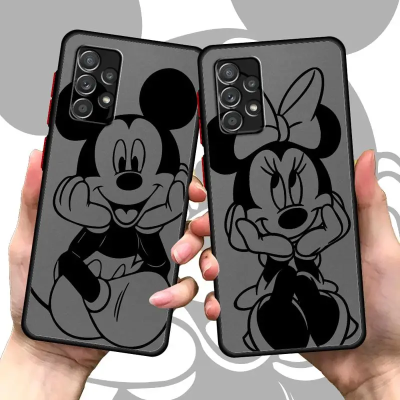 Чехол Disney Mickey Minnie Black для Samsung Galaxy A72 A73 A12 A13 14 A15 A23 A25 A24 A22 32 A33 53 A34 35 A52 54 55 4G 5G