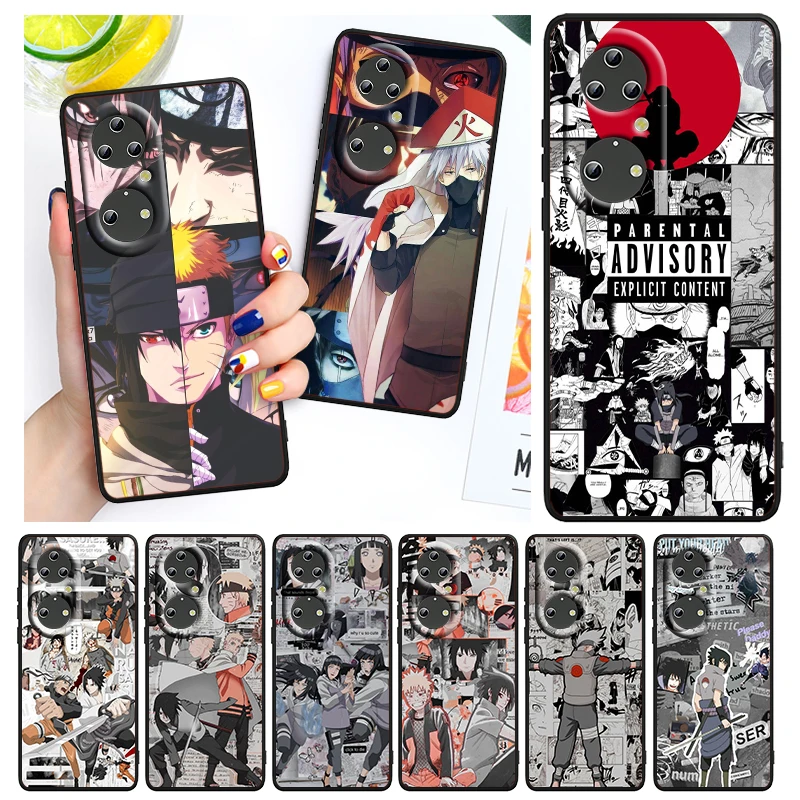 

Manga Style Naruto Art For Huawei P50 P40 P30 P20 Pro Plus P10 P9 P8 Lite 2019 2017 RU E Mini Black Funda Capa Phone Case