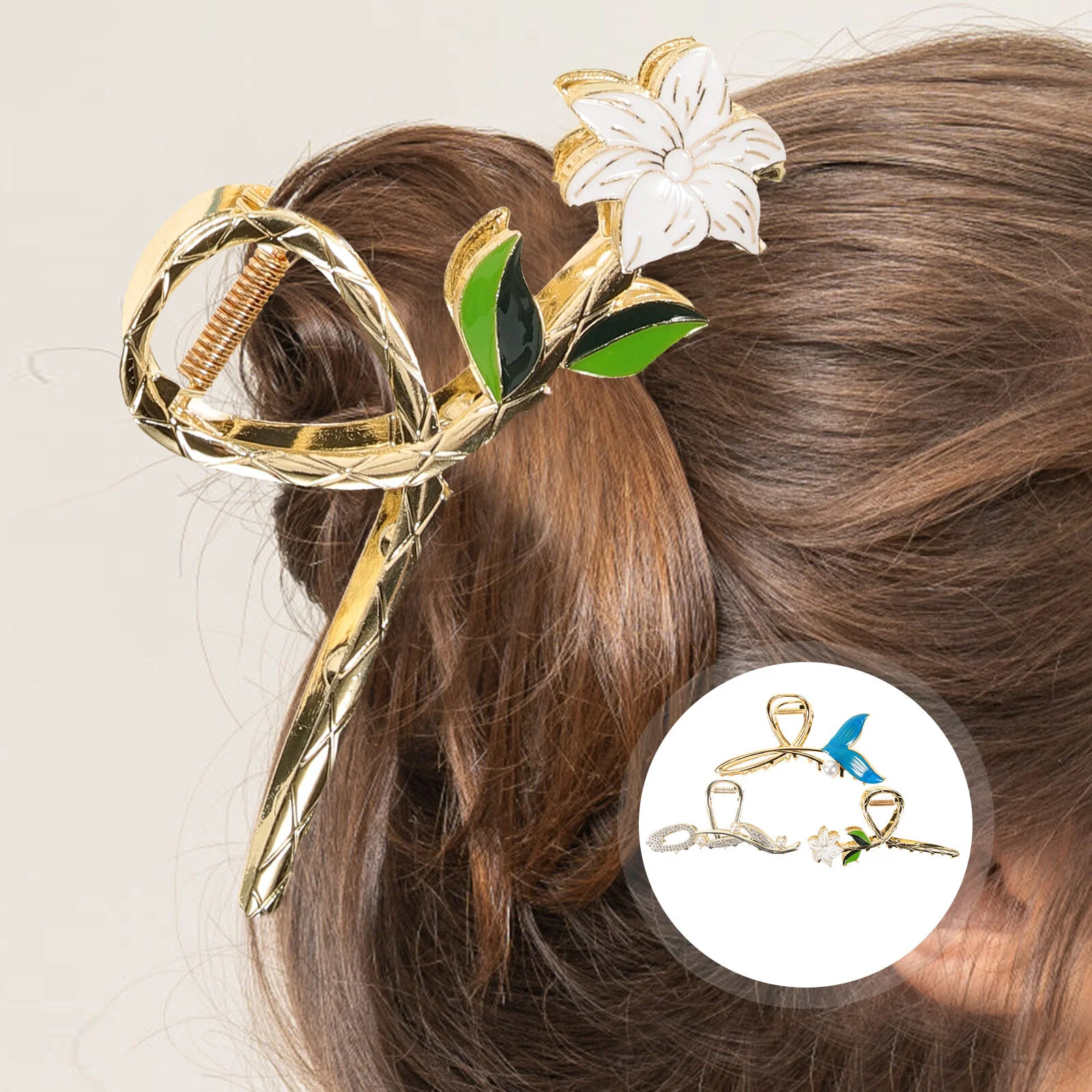 

3 шт., женские зажимы для волос «тюльпан»