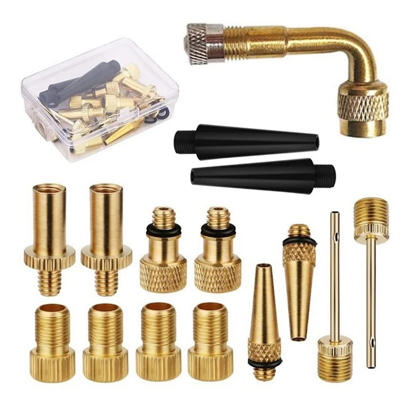 

Copper Bicycle Valve SV AV DV Adapter Set MTB Mountain Bike Tire Pump Adapter Kit Inflator Pump Accessory