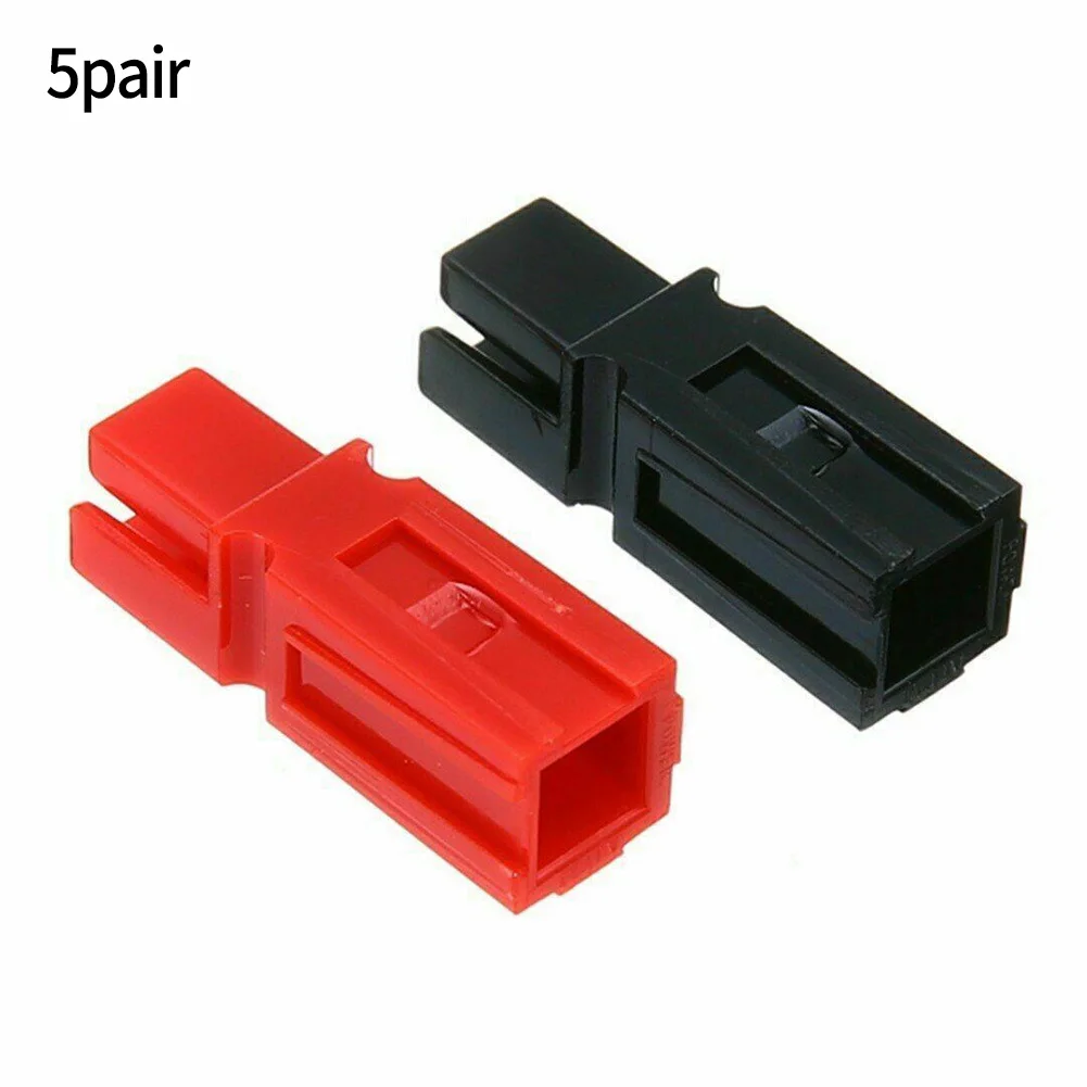 

5 Pairs 30 Amp Power Pole Red Black Connectors For Anderson Style Connector & Rubber Black Covers Terminal Sleeves