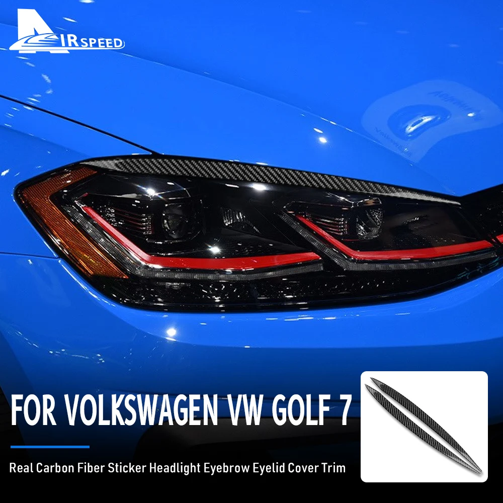 

Мягкое углеродное волокно для Volkswagen Vw Golf 7 Mk7 Gti 2013-17, накладка на переднюю фару автомобиля, отделка, веки, стикер для бровей, аксессуары