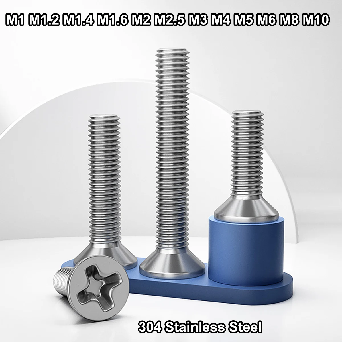 

2-50Pcs A2-70 304 Stainless Steel Cross Phillips Flat Countersunk Head Screw Bolt M1 M1.2 M1.4 M1.6 M2 M2.5 M3 M4 M5 M6 M8 M10