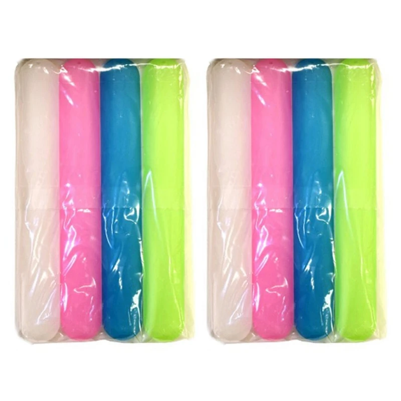 

8 Pack Toothbrush Holders Case Travel Camping Cover Tube Plastic Box Set New
