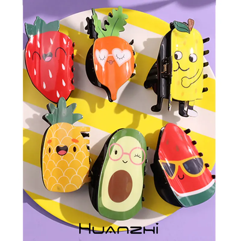 Ful Hair Claws For Women Girl Headwear Fruit Summer Shark Clip