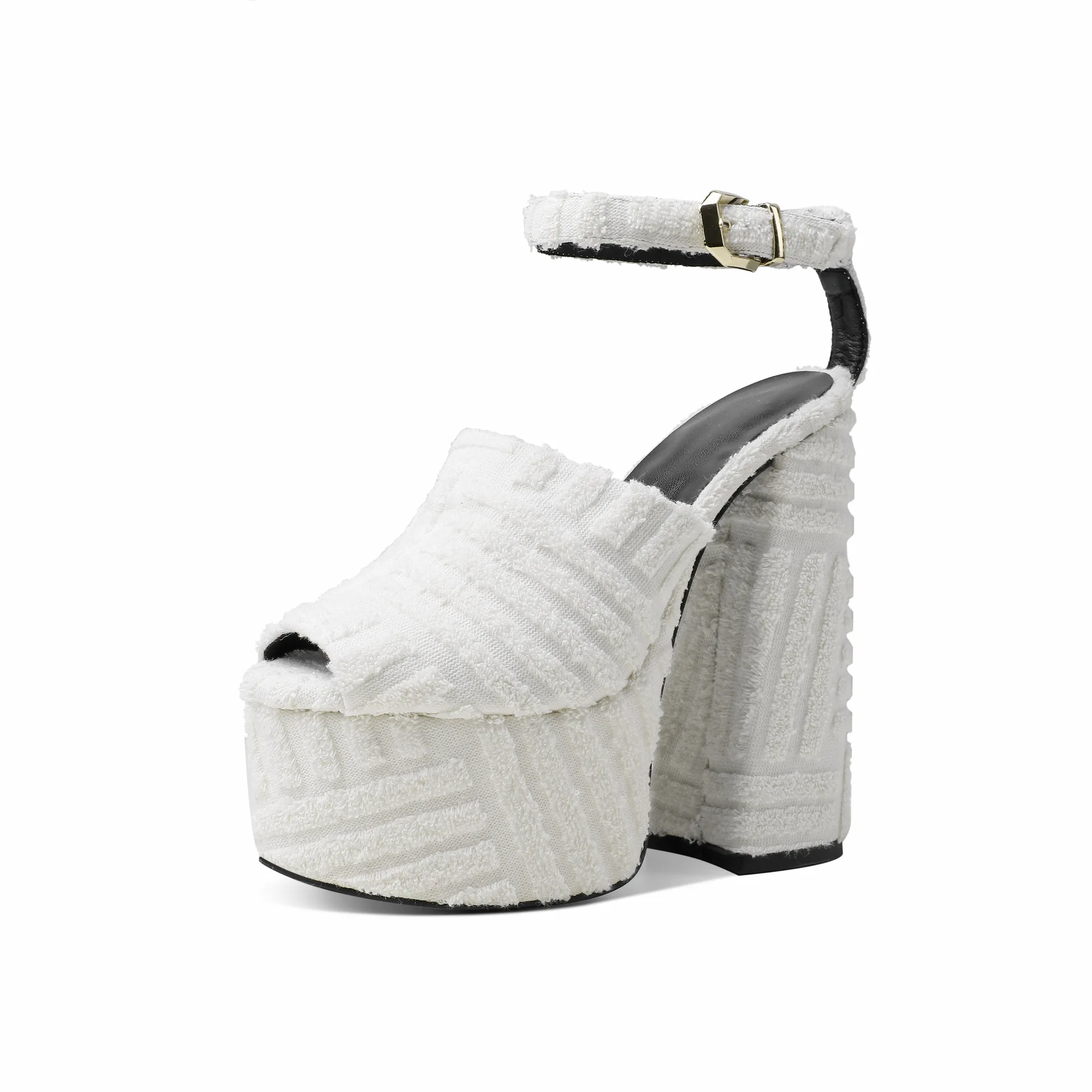 2022 Summer New Thick Heel Horseshoe Heel Super High Heel Platform Fish Mouth Hollow Versatile Open Toe Sandals For Women