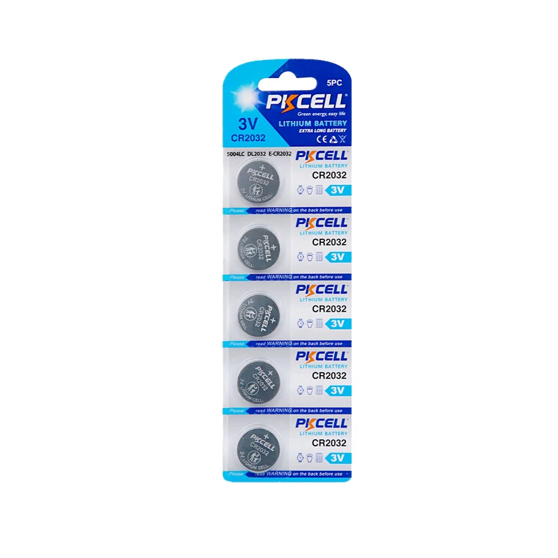 

5 шт., Литиевые Батарейки PKCELL CR2032 CR 2032, 3 в