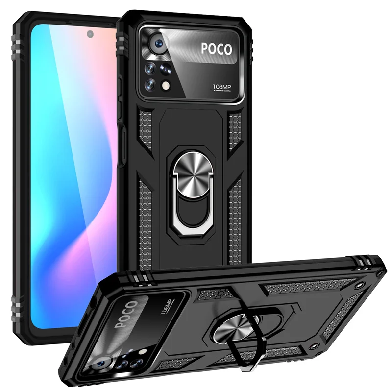 

For Xiaomi Poco X4 Pro Case Magnetic Ring Stand Bracket Armor Back Cover For Poco Poko Pocco Little X4Pro X 4 Pro 4Pro X4 Pro 5G
