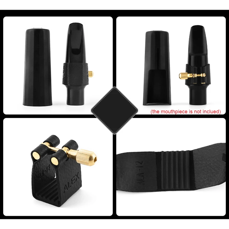 French Style Artificial Leather Sax Bakelite Mouthpiece Ligature Saxophone Ligature Clip Cap For Alto Tenor Soprano Ligature enlarge