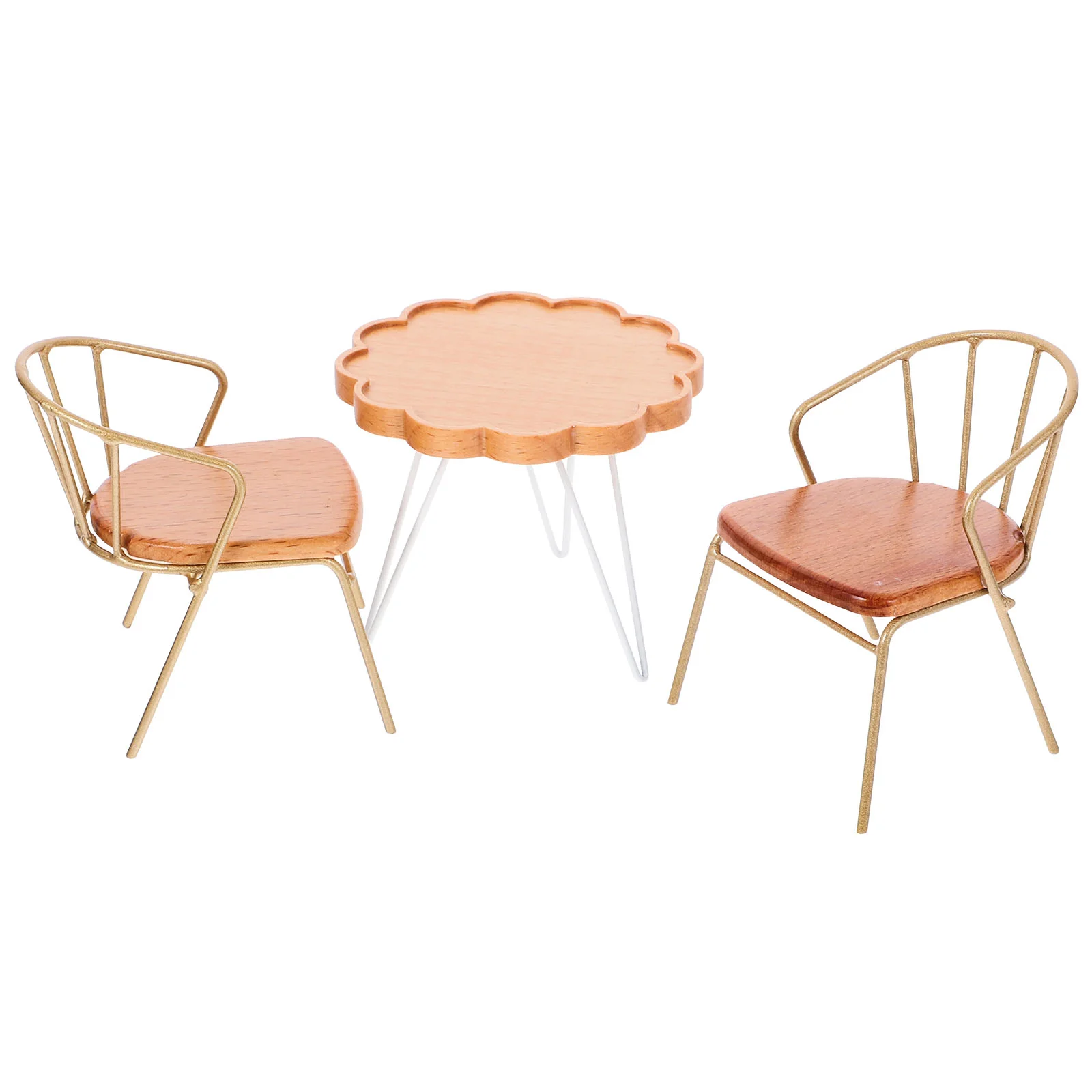 

1 Набор домашних настольных стульев, Деревянный Мини-стол, искусственный игрушечный Миниатюрный стол