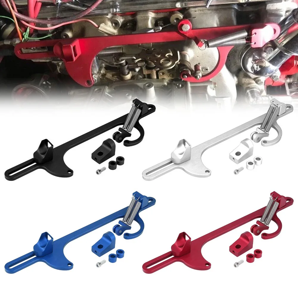 

Billet Adj Aluminum Throttle Cable Carb Bracket 4150 4160 Series Red Silver