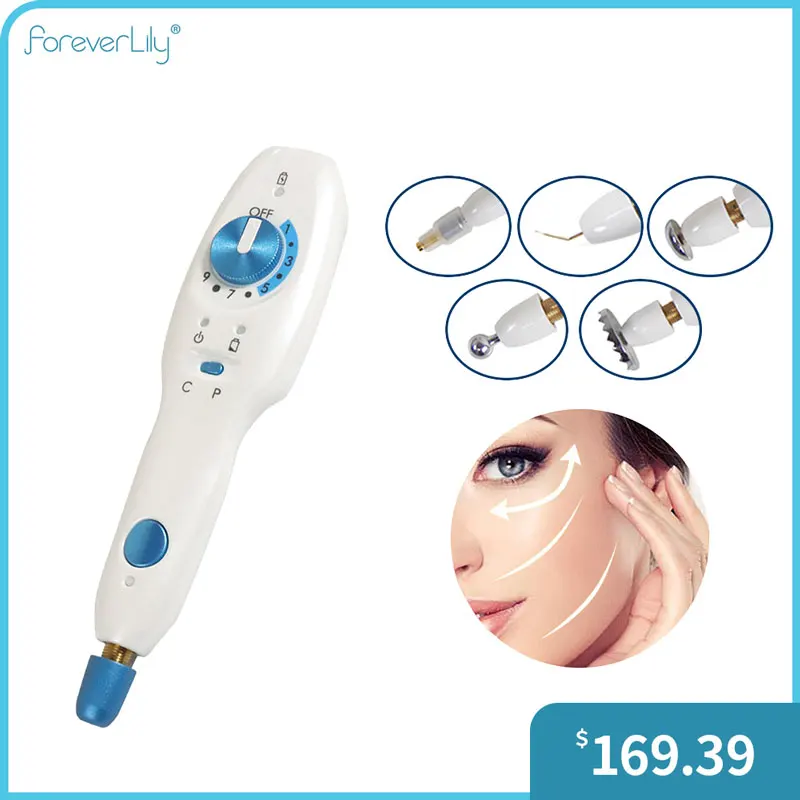 

5 Heads Plasma Pen Wrinkle Spots Mole Remover 500Hz Monopole tip Lifting Beauty Pen Therapy Acne Eyelid Skin Tighten Pore Care