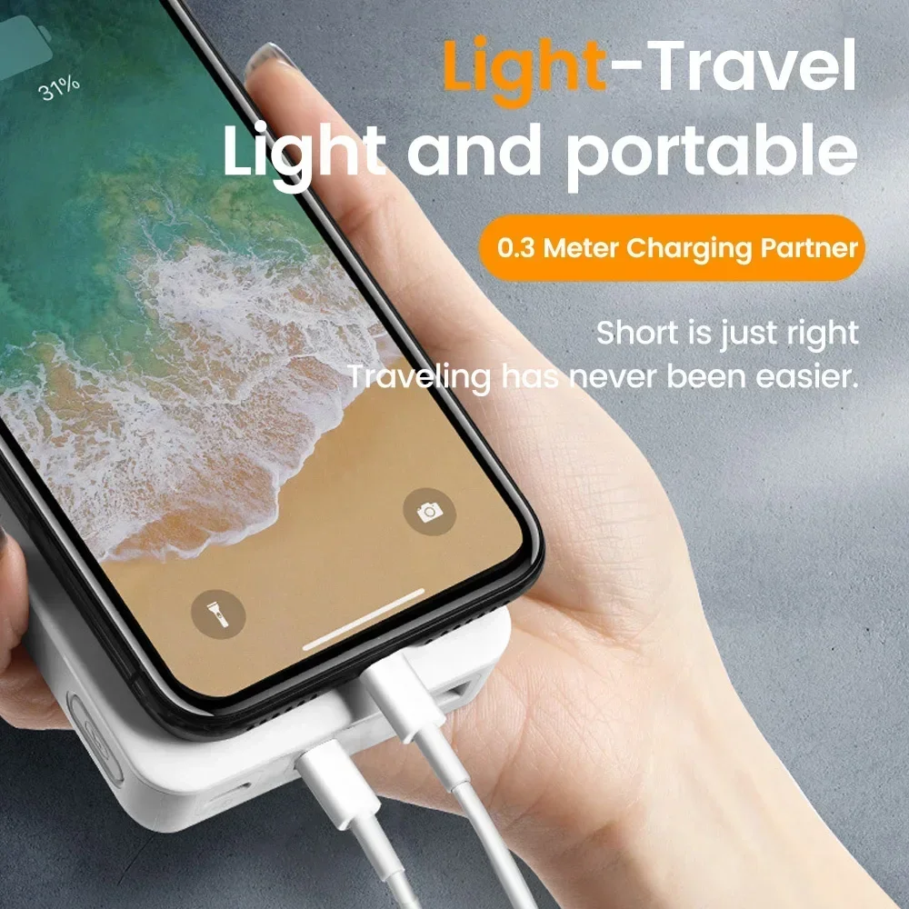 Короткий USB-кабель 0 3 м PD60W для быстрой зарядки типа C к кабелю Power Bank Кабель
