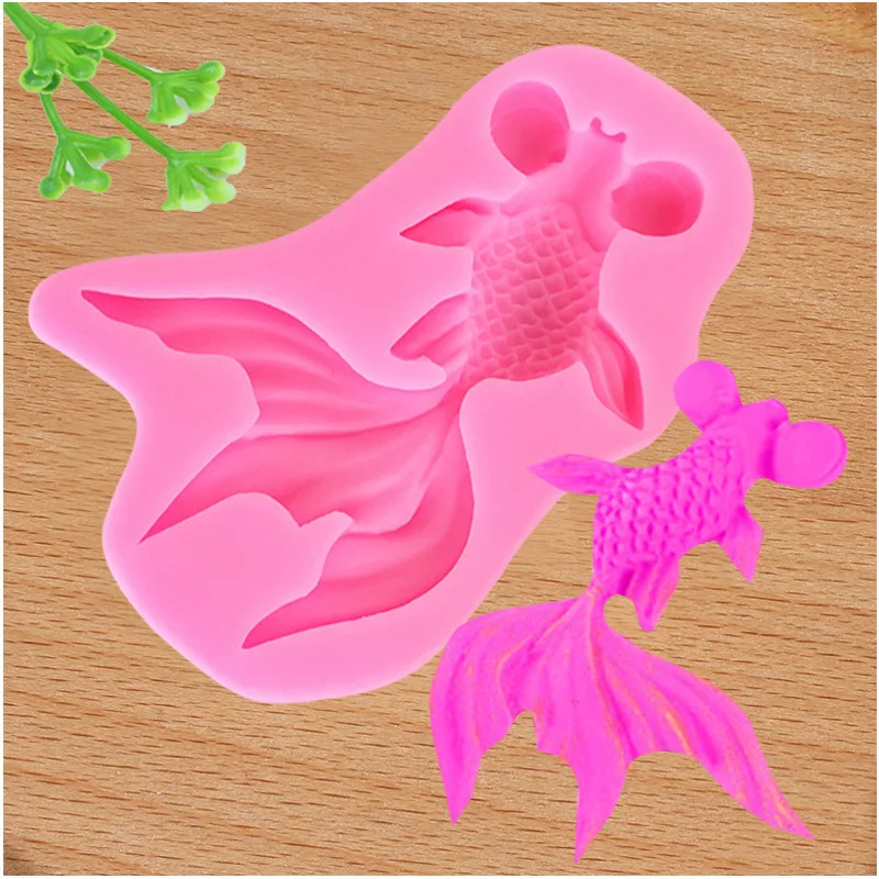 

Carp Goldfish Molds DIY Silicone Liquid Soap Mold DIY Fondant Cake Decor Chocolate Sugar Candy Pudding Mould Baking Tool