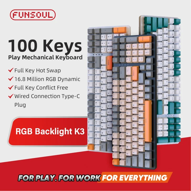 

Клавиатура K3 Механическая игровая с RGB-подсветкой, USB Type-C