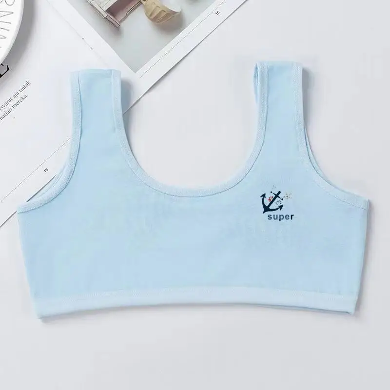 

Cute Cotton Teen Girls Training Bra Tube Top Puberty Schoolgirl Sports Bras Elasticity Teenager Underwear Kids Sleeveless Vest