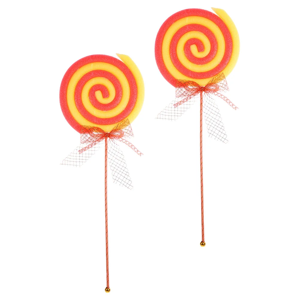 

2 Pcs Lollipop Model Christmas Decorations Fake Food Photo Props Wedding Plastic Decorative Studio Models