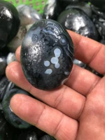 natural crystal stone black skin white circle flower eye agate is extremely rare and precious can contact service to see goods