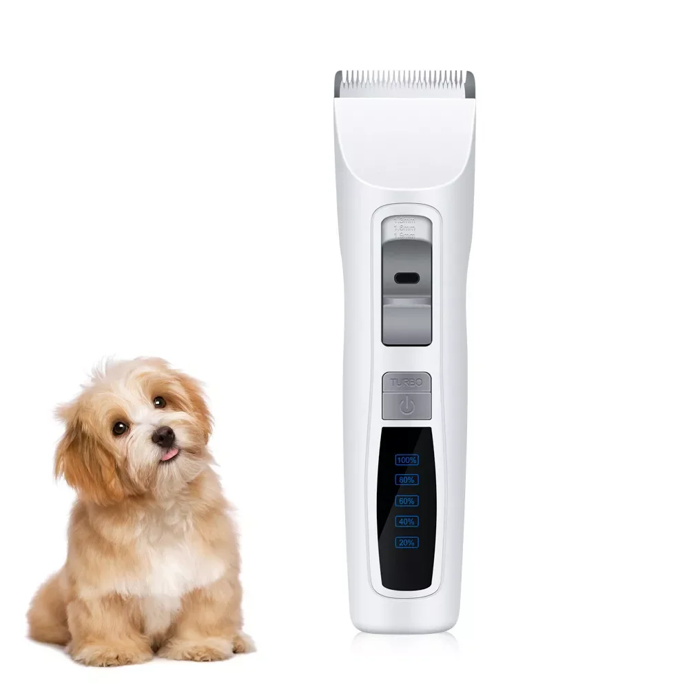 

Pet Hair Trimmer Digital Display Hair Clipper Rechargeable Dog Grooming Haircut Shaver Machine 2-in-One Hair Care Comb