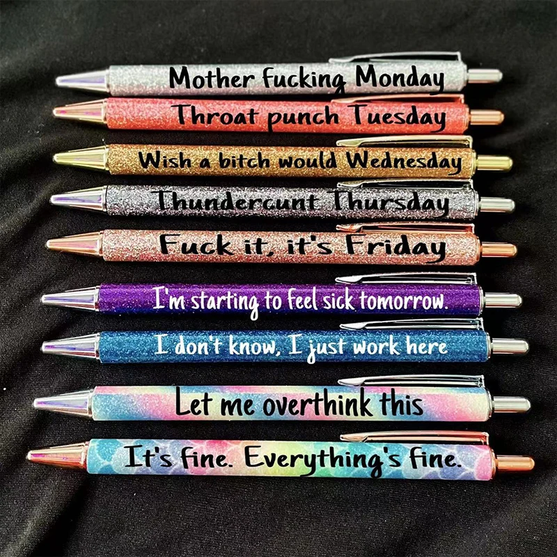 

9/5 Pens Fun 7 Days A Week Pen Description Mindset Ballpoint Pen Office Stationery Fun Gift Everyday Pens for Girlfriends