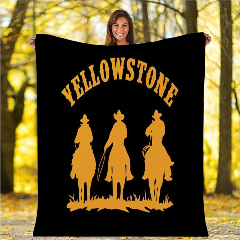 

Movie Yellowstone cartoon printed warm blanket, soft and comfortable home travel blanket, birthday gift sofa cover blanket