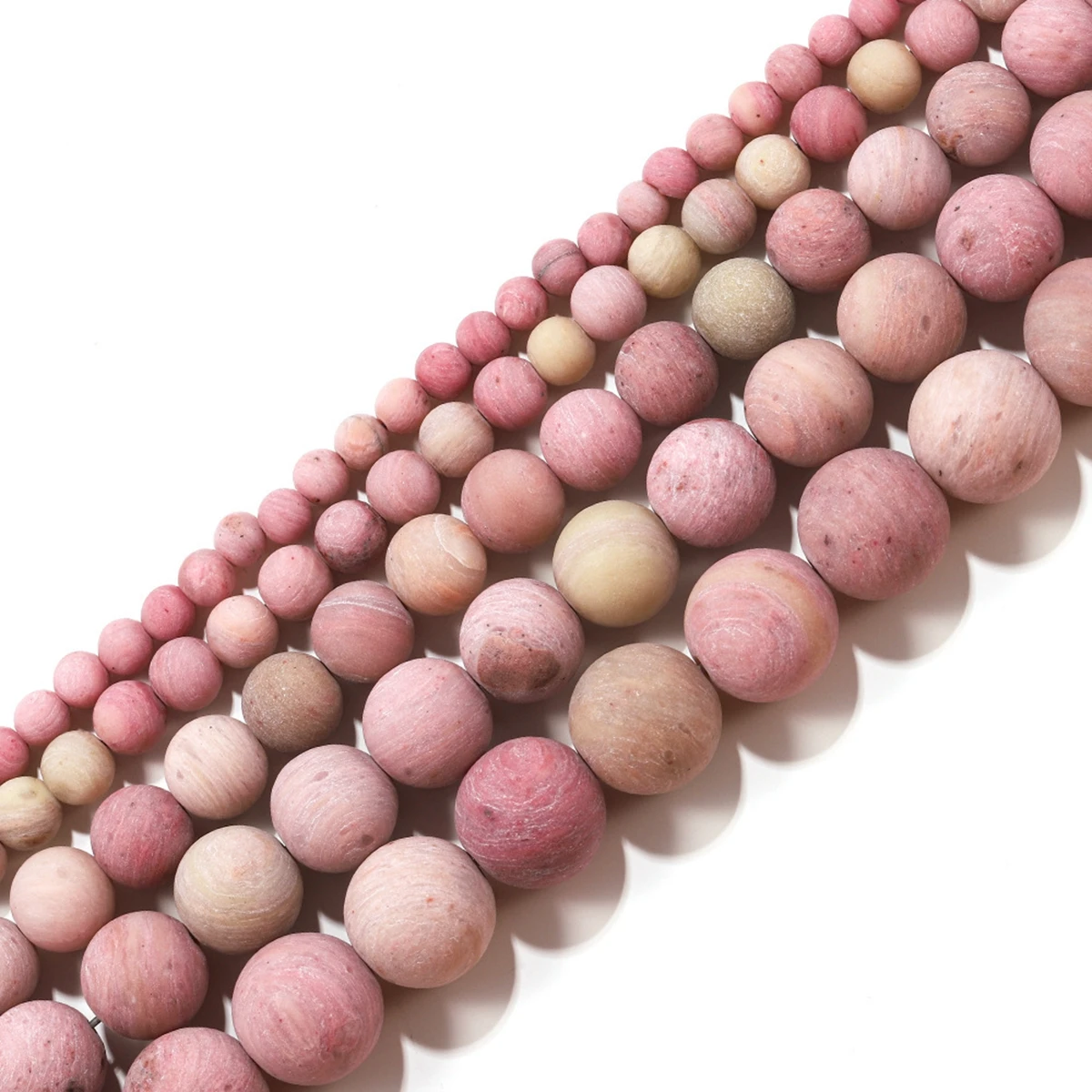 

200PCS Top Quality Matte Rhodochrosite 8MM Round Beads for DIY Making Jewelry Necklace Energy Healing Unpolished Gemstone Loose