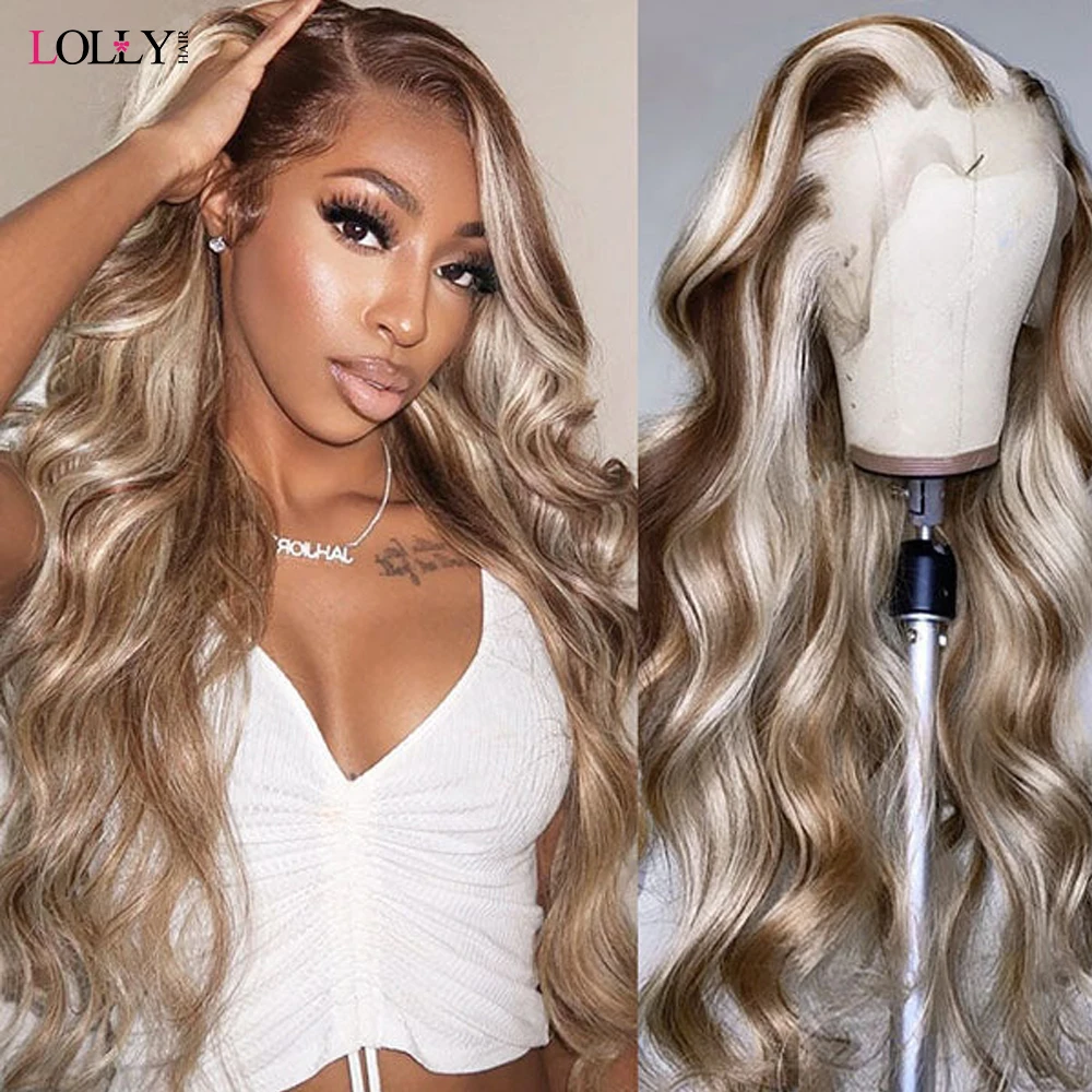 Парик из натуральных волос Lolly 4/613 парики 613 парик на сетке спереди волнистый