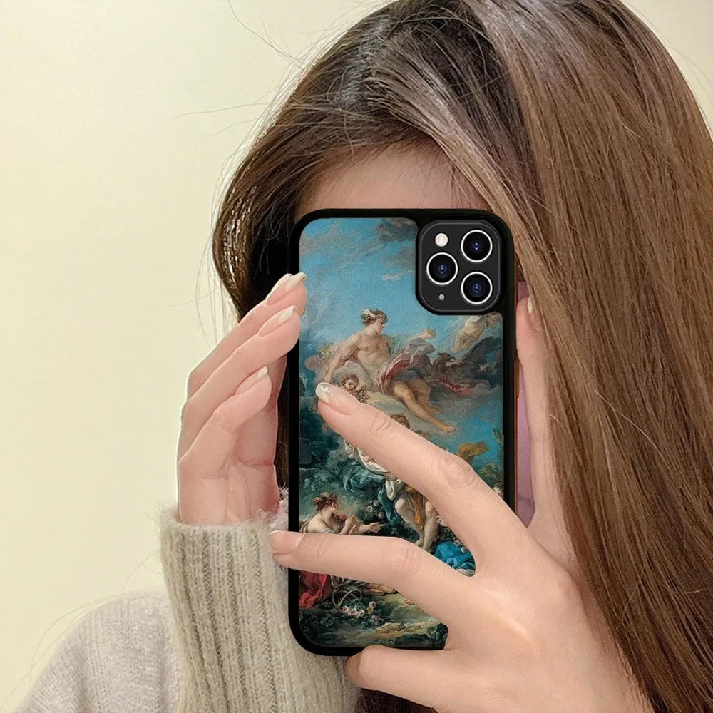 Renaissance Art Painting  Phone Case Silicone PC+TPU Case For iPhone 14 11 12 13 Pro Max 8 7 6 Plus X XR Hard Fundas