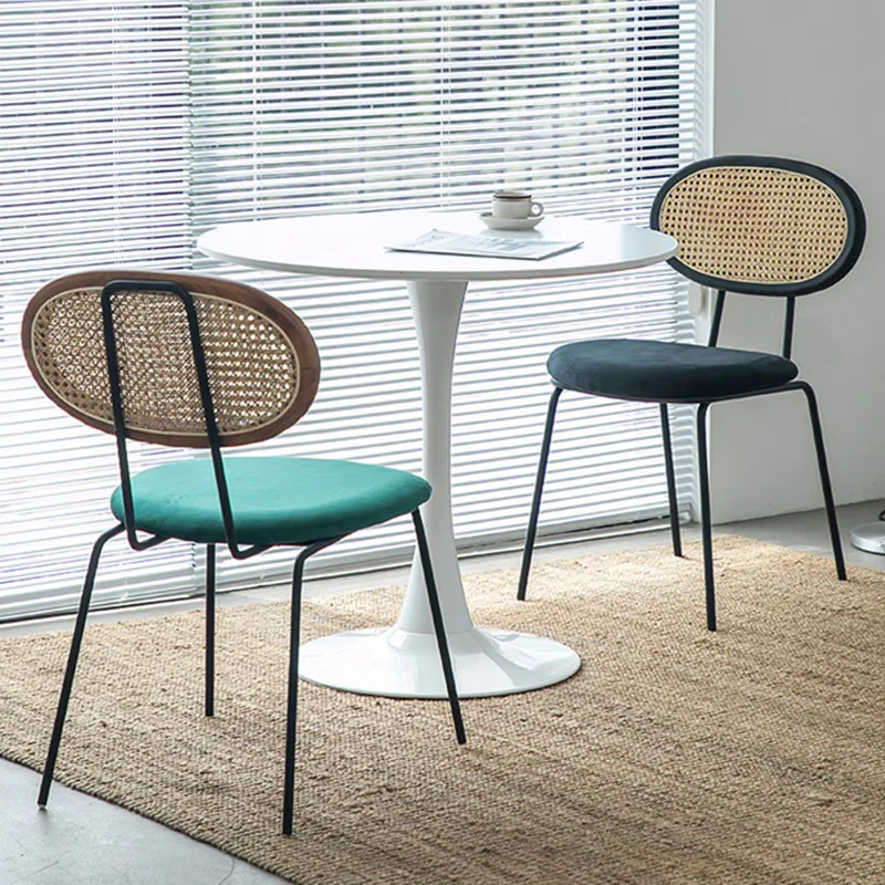 

Современные стулья в скандинавском стиле для гостиной комнаты, Дизайнерские офисные стулья из ротанга для отдыха и ожидания, мебель для мак...