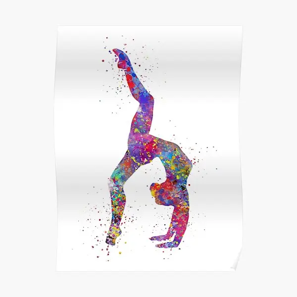 

Gymnastics Girl Watercolor Gymnastics Poster Vintage Wall Picture Art Room Home Painting Print Funny Decoration Modern No Frame